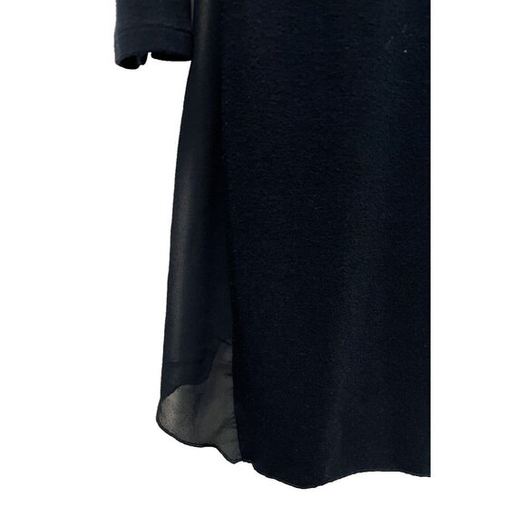Soft Surroundings Tunic Womens Top XL Navy Blue High Low Minimal Lagenlook Sheer - Picture 7 of 8